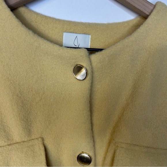 Joie Womens Yellow Belted Jacket with Gold Buttons, Size Medium - Picture 2 of 7